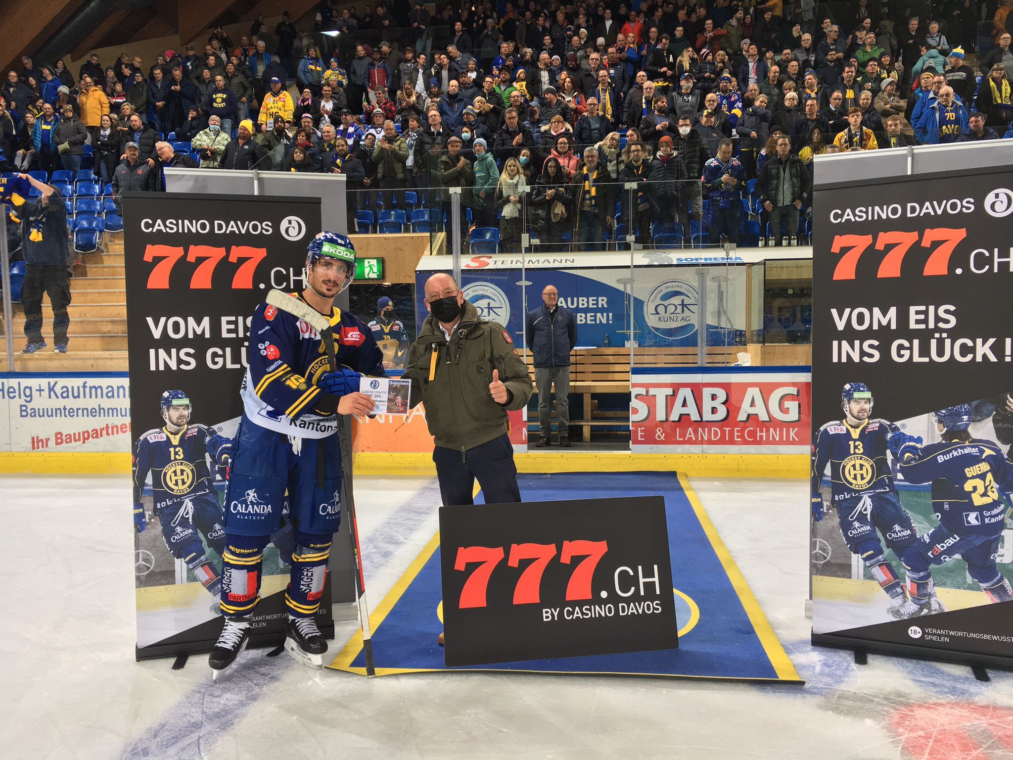 Marc Wieser als Gambler of the Game beim 11. Heimspiel des HCD am 27.11.2021 gekürt