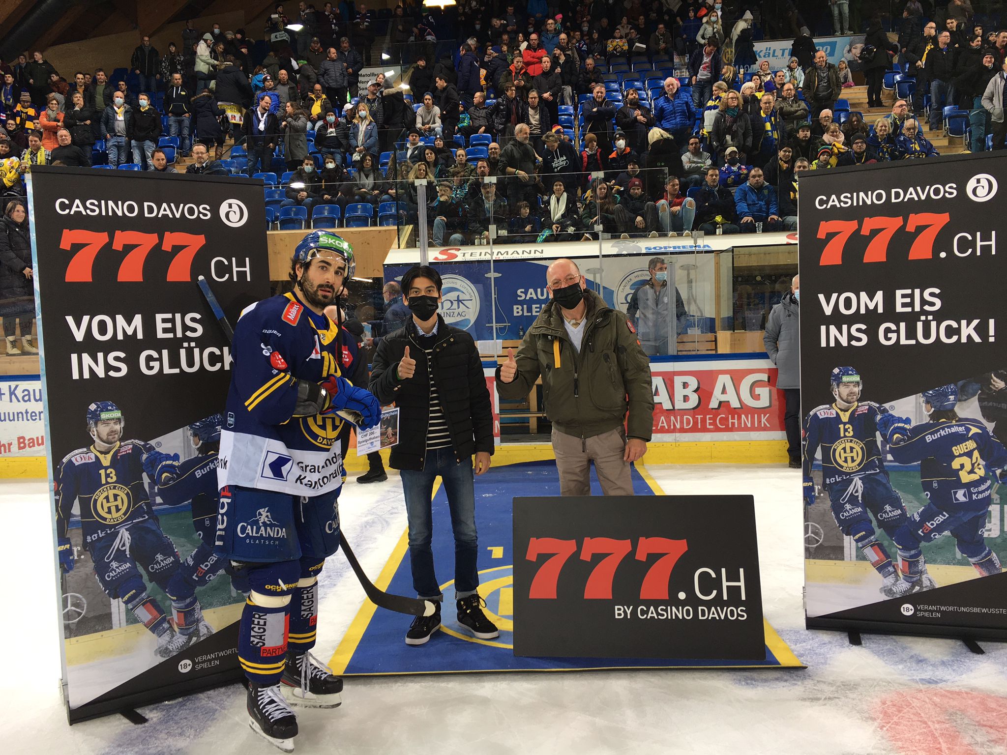 Andres Ambühl als Gambler of the Game beim 15. Heimspiel des HCD am 19.12.2021 gekürt